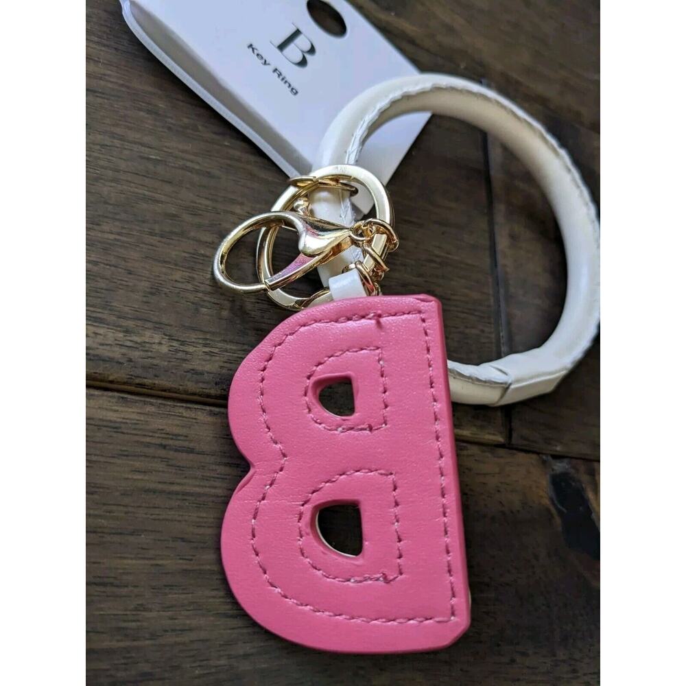 Time & Tru Womens Initial Alphabet B Charm Keychain Keyring Bangle Bracelet New - Picture 3 of 4